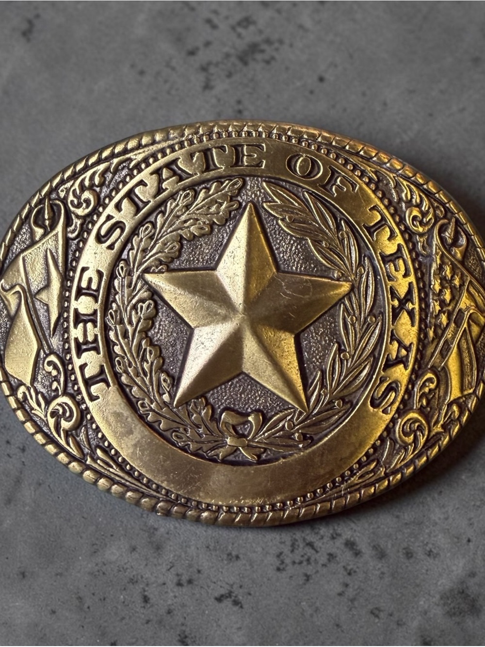 Vintage Gold Texas Star Belt Buckle - Men Accessories